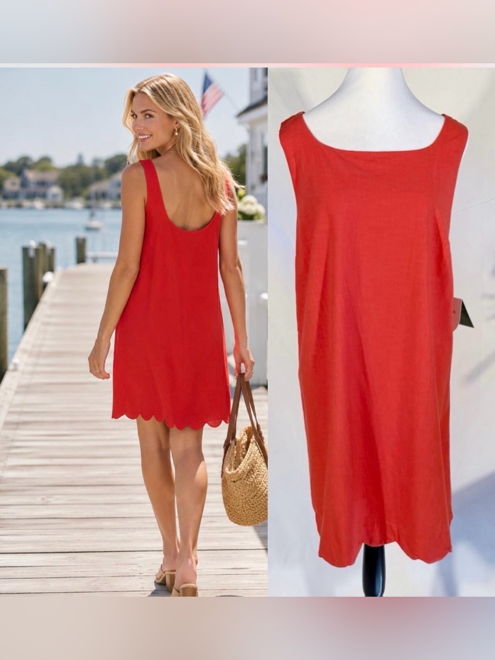 Kate Spade New York Target 🎯 Red Sleeveless Scalloped Hem Dress